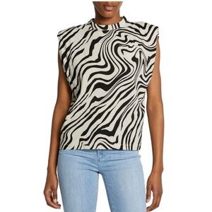 Sandro Paris Black and White Zebra Print Women's Top